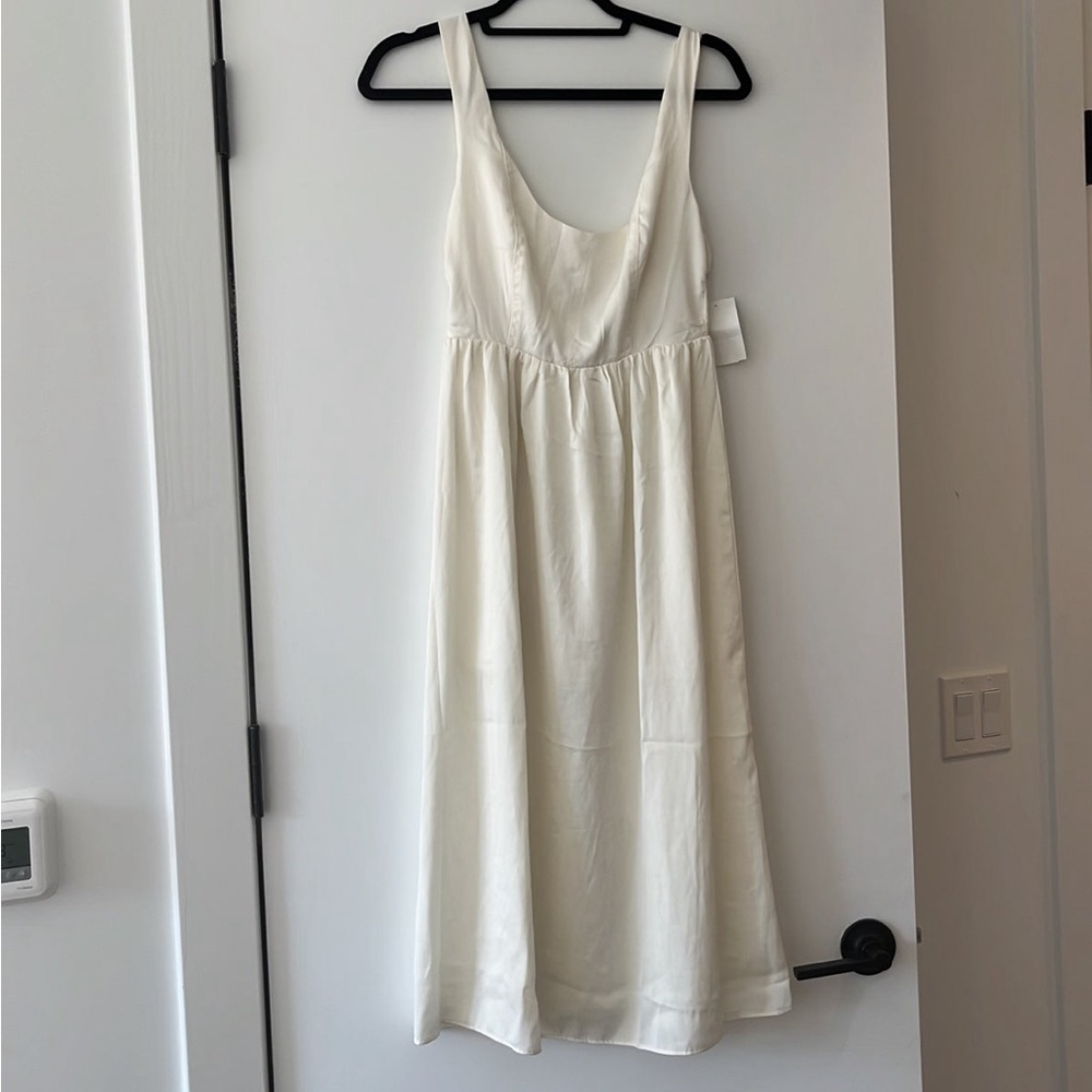 Corset midi dress white